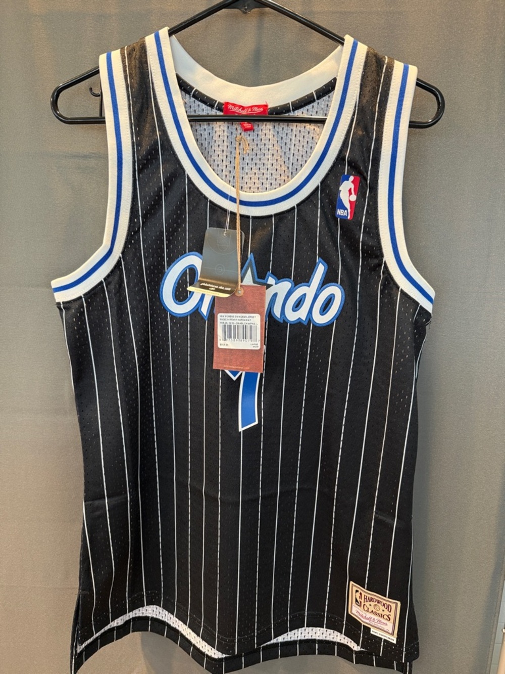 Mitchell & Ness Black Pinstripe Hardwood Classics Jersey